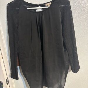 Meadow Rue Black Pleated Blouse
